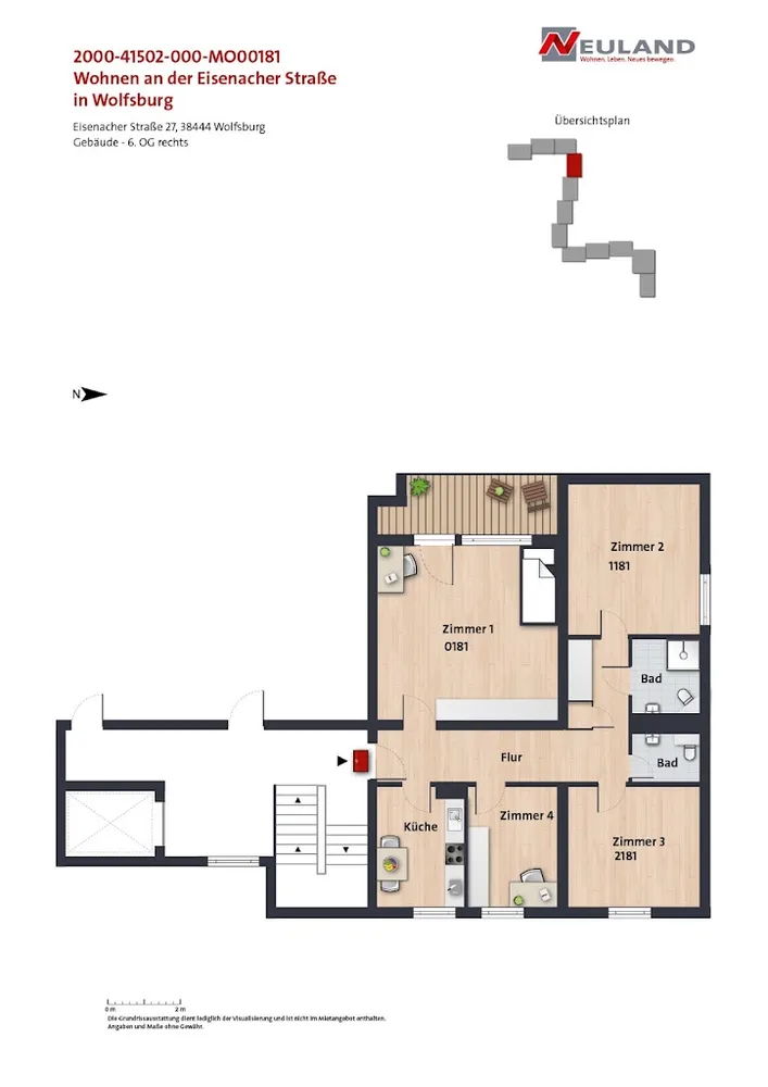 4 Zimmer Wohnung mit 86 m² in Wolfsburg – Bild 3