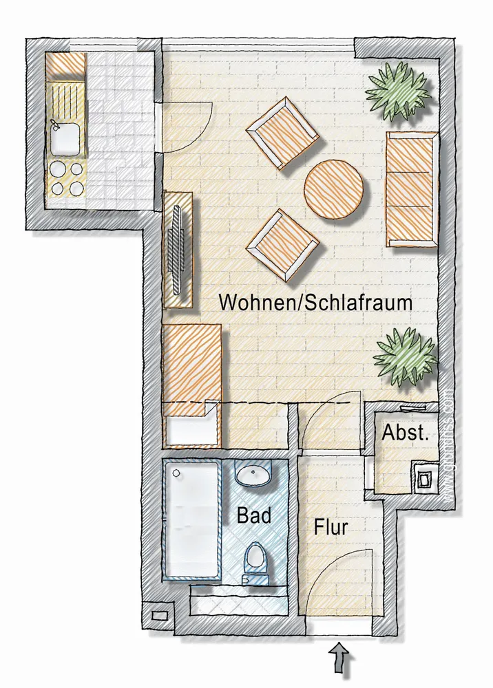 1 room apartment with 30 m² in Munich – Photo 3