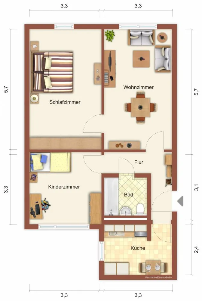 3 Zimmer Wohnung mit 72 m² in Suhl – Bild 2