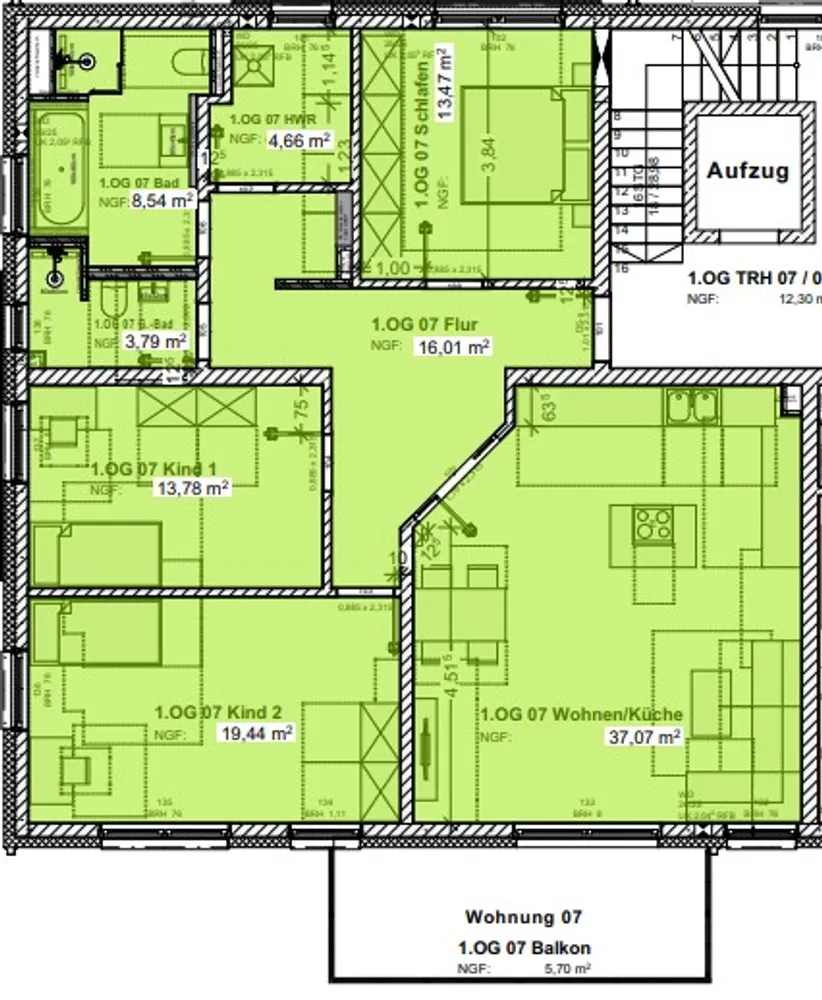 4 Zimmer Wohnung mit 122 m² in Hannover – Bild 3