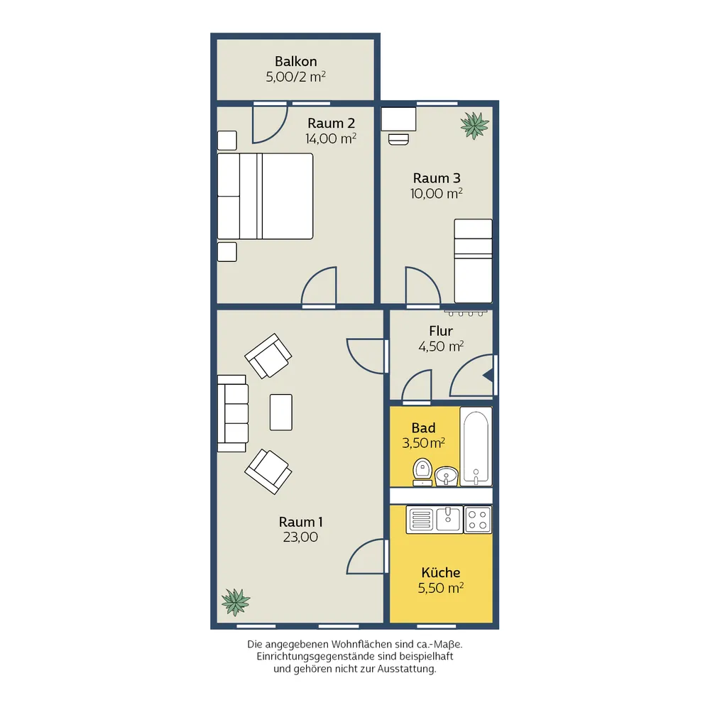 3 Zimmer Wohnung mit 63 m² in Leipzig – Bild 2