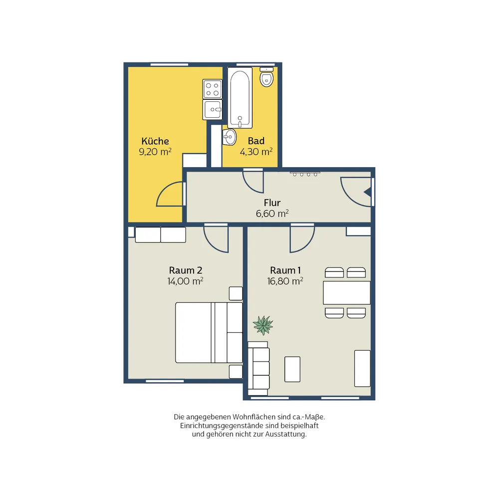 2 Zimmer Wohnung mit 53 m² in Leipzig – Bild 2