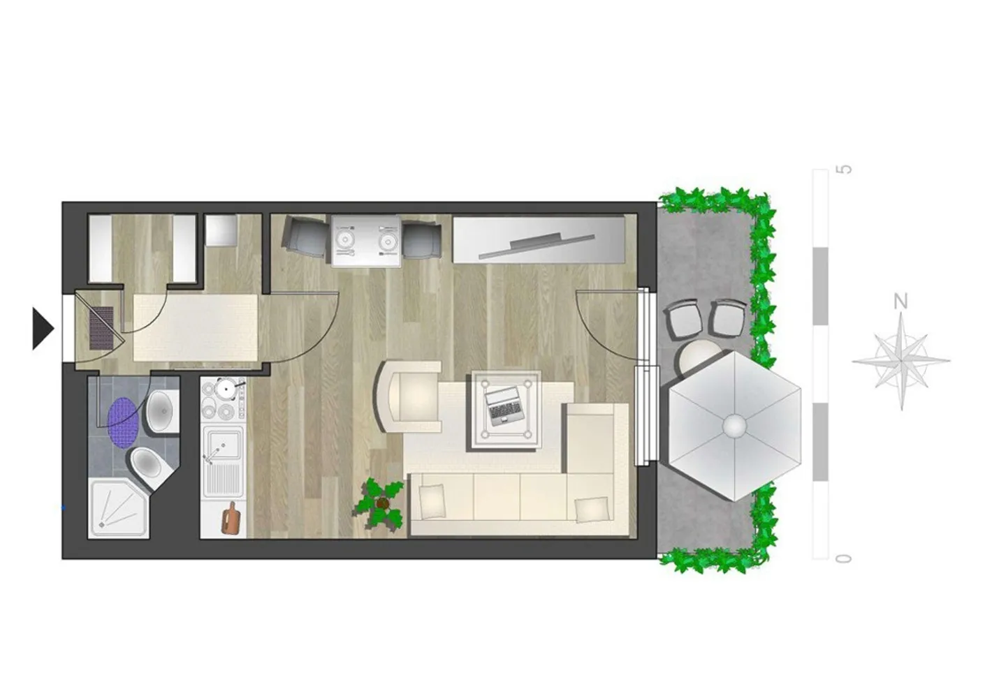 1 room apartment with 30 m² in Chemnitz – Photo 5