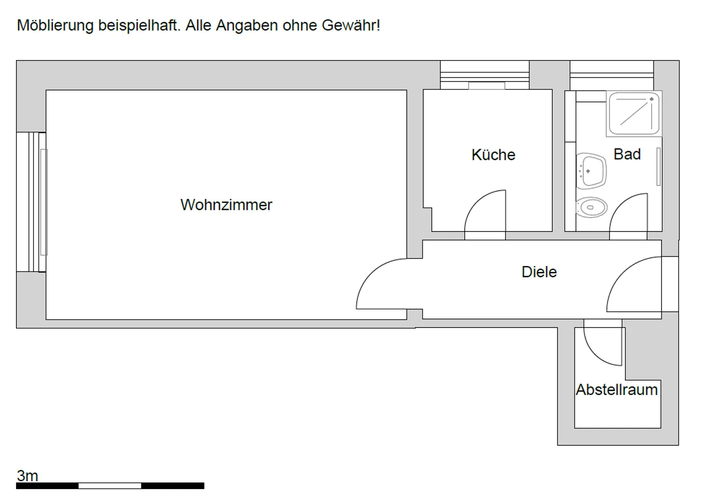 1 room apartment with 36 m² in Brunswick – Photo 2