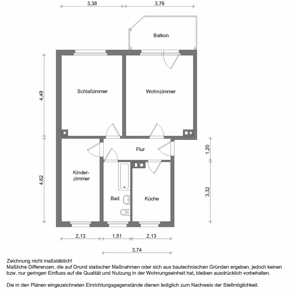 3 Zimmer Wohnung mit 59 m² in Zwickau – Bild 2