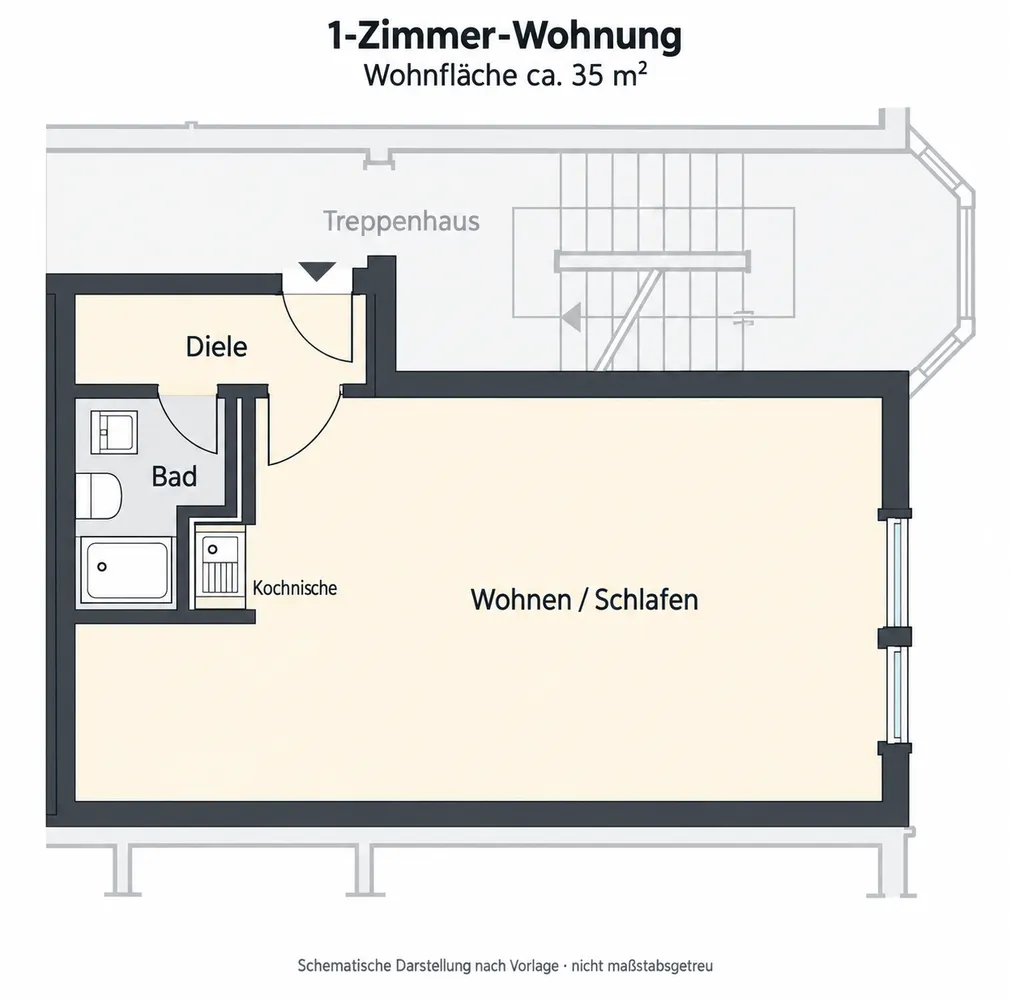 1 Zimmer Wohnung mit 35 m² in Wiesbaden – Bild 7