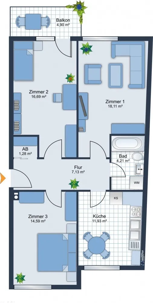 3 room apartment with 74 m² in Eberswalde – Photo 2