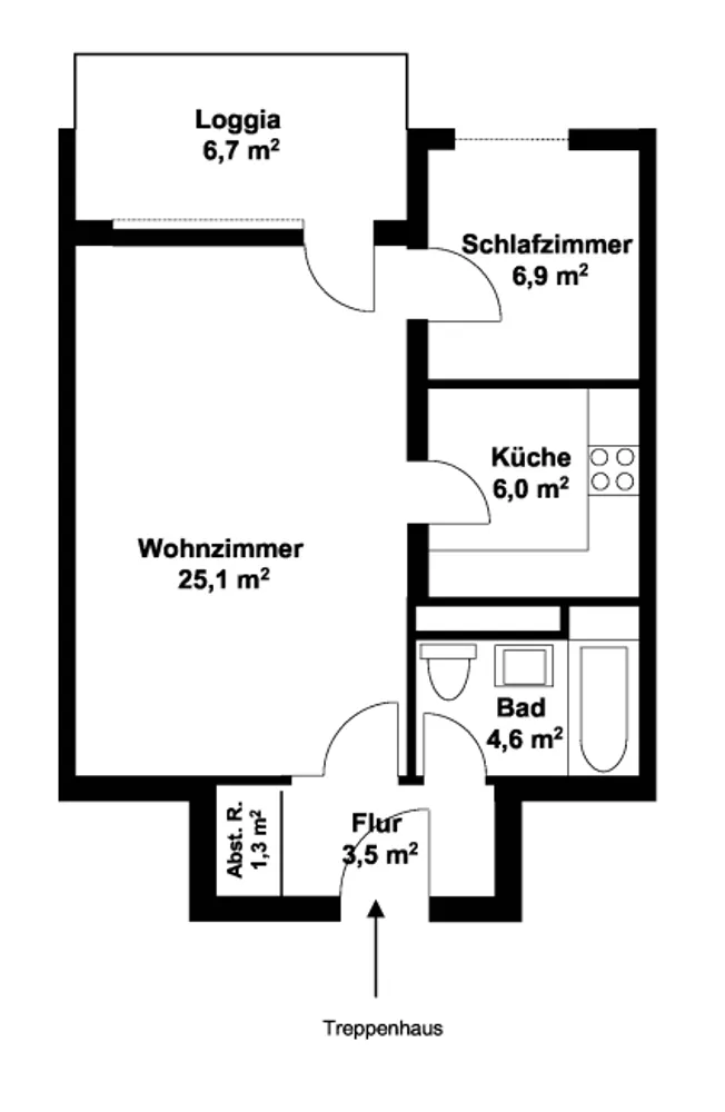 2 Zimmer Wohnung mit 50 m² in Hannover – Bild 1