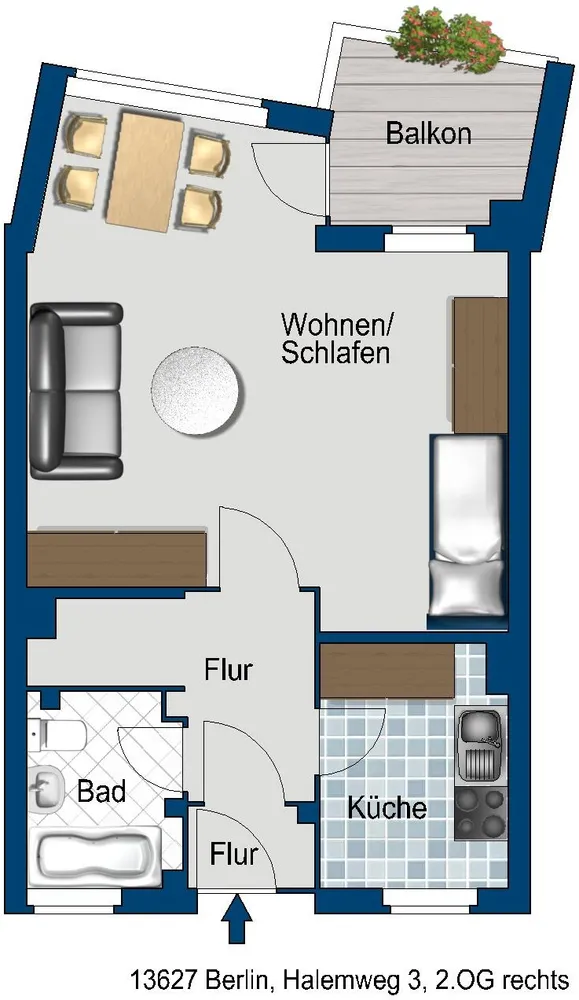 1 Zimmer Wohnung mit 46 m² in Berlin – Bild 2