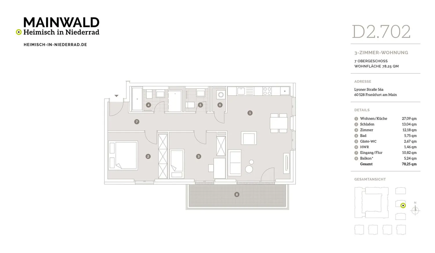 3 Zimmer Wohnung mit 78 m² in Frankfurt am Main – Bild 7