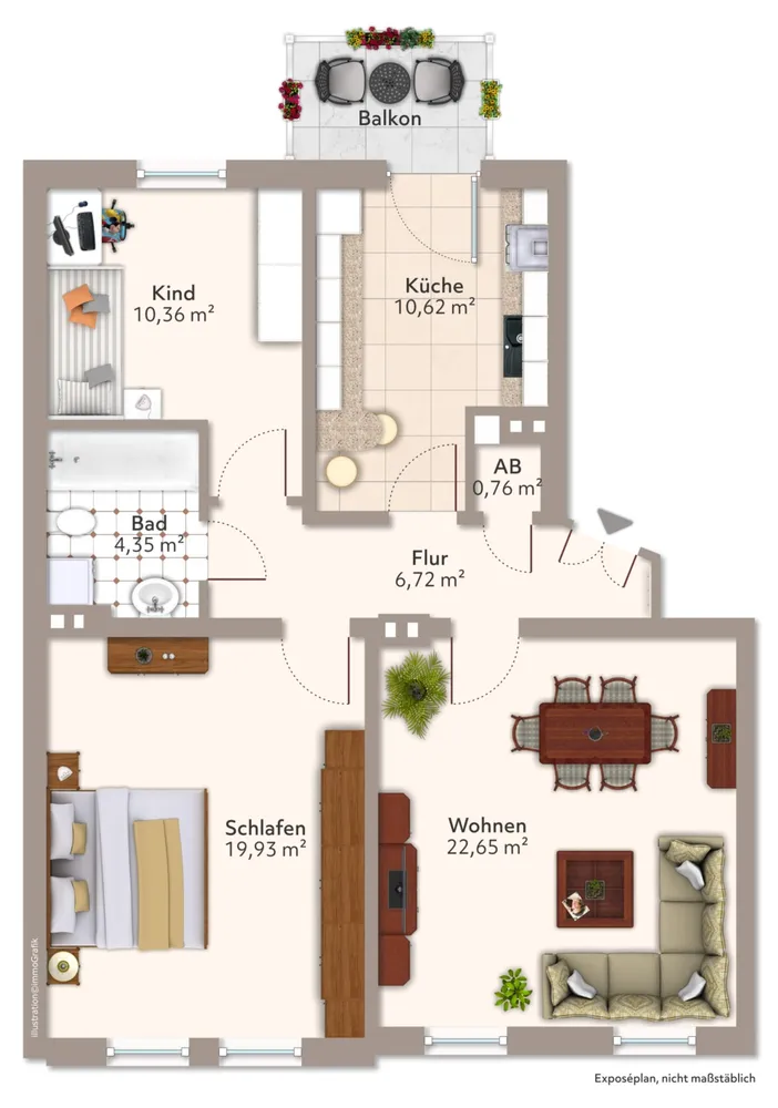 3 Zimmer Wohnung mit 78 m² in Magdeburg – Bild 3