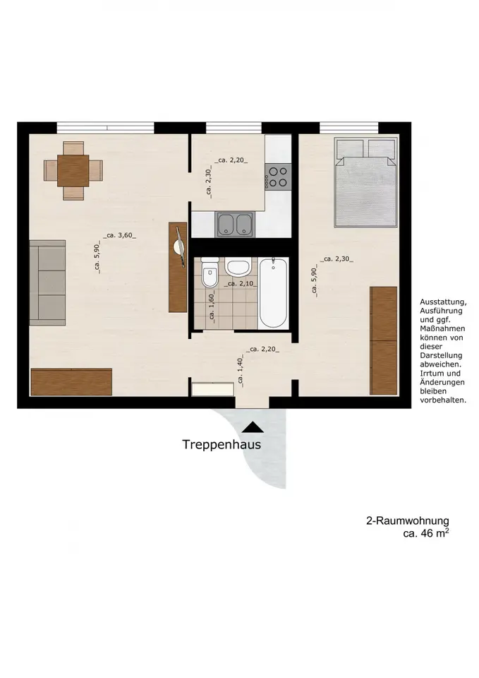 2 Zimmer Wohnung mit 46 m² in Dessau-Roßlau – Bild 4