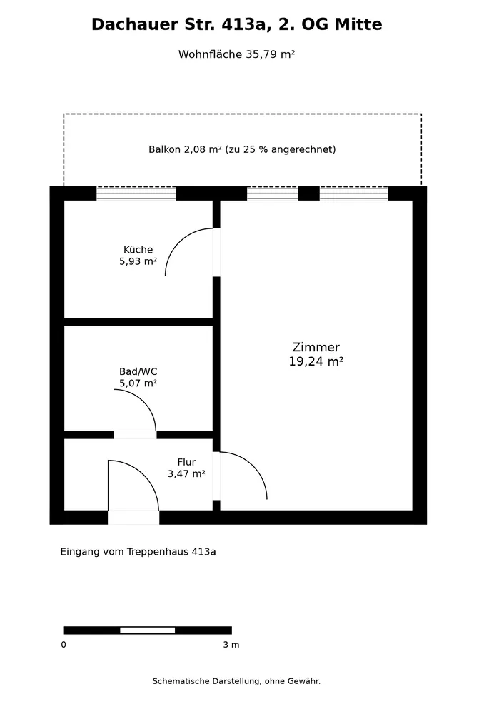 1 Zimmer Wohnung mit 36 m² in München – Bild 4