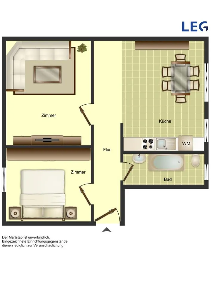 3 room apartment with 52 m² in Hamm – Photo 2