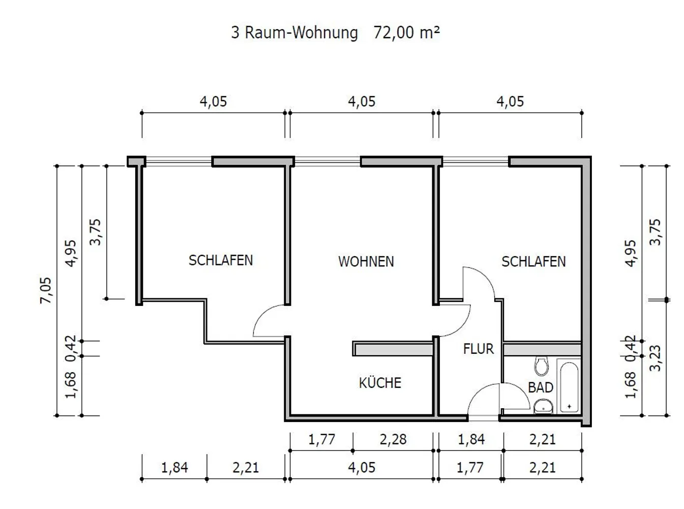 3 Zimmer Wohnung mit 72 m² in Suhl – Bild 3