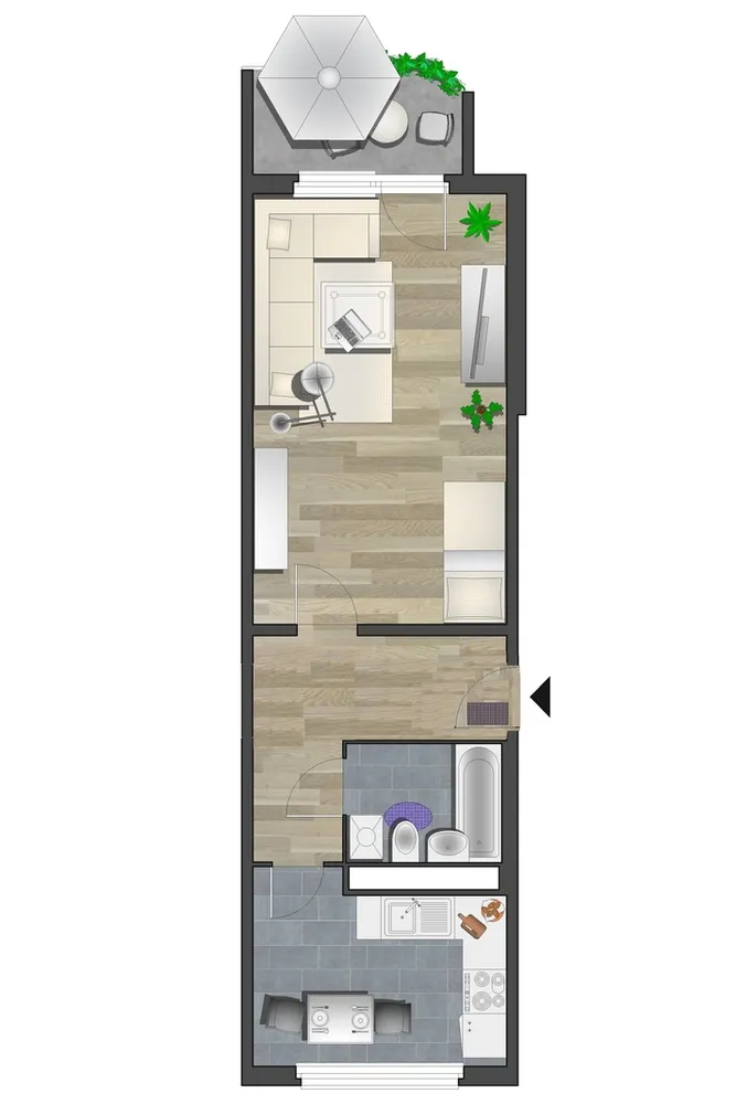 1 room apartment with 41 m² in Chemnitz – Photo 5