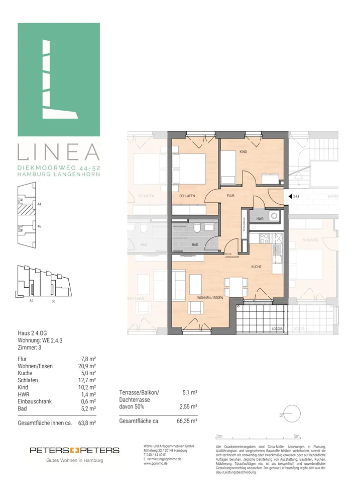 3 room apartment with 66 m² in Hamburg – Photo 1