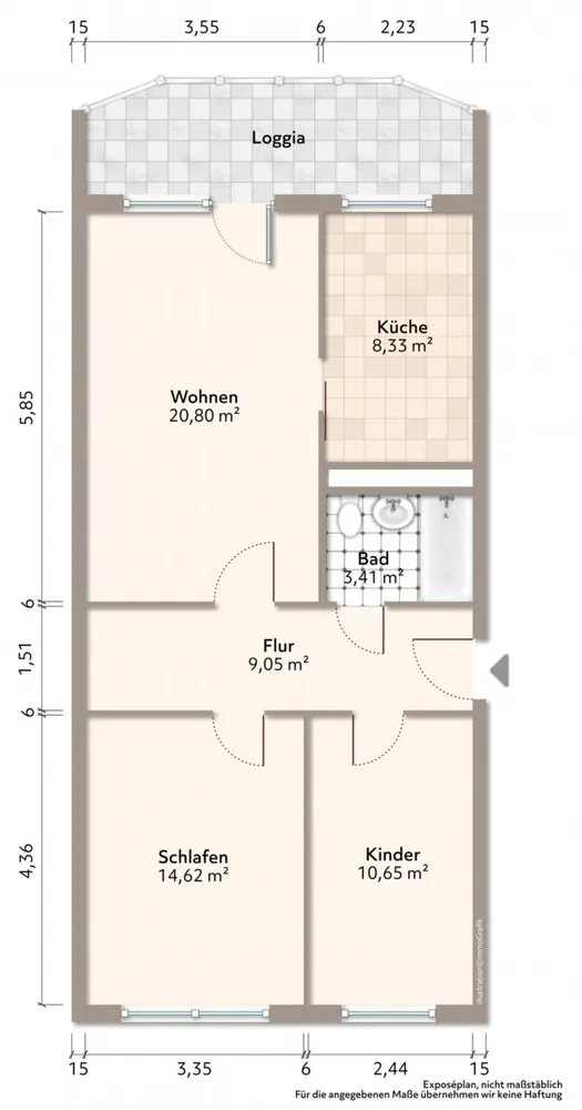 3 Zimmer Wohnung mit 69 m² in Bautzen – Bild 1