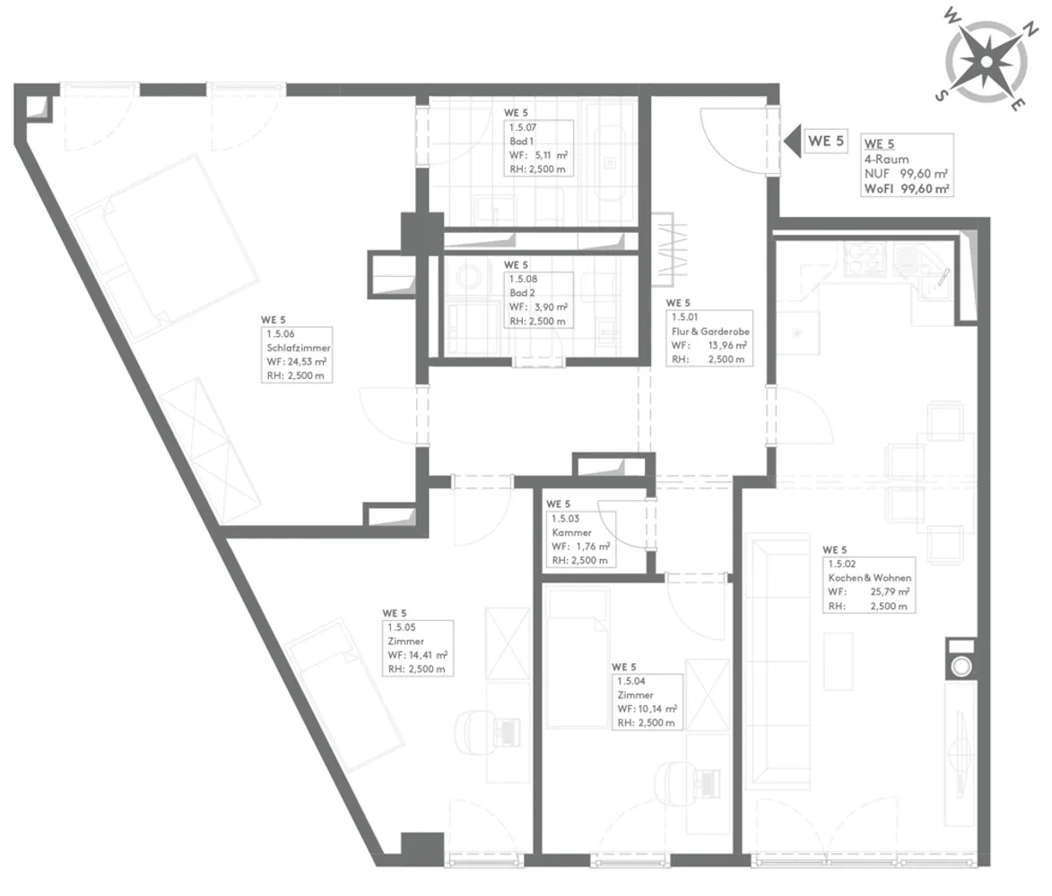 4 Zimmer Wohnung mit 100 m² in Leipzig – Bild 2