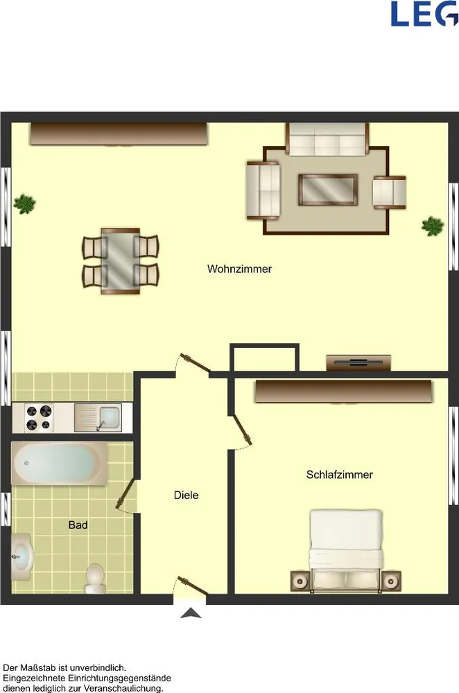 2 Zimmer Wohnung mit 42 m² in Hamm – Bild 2