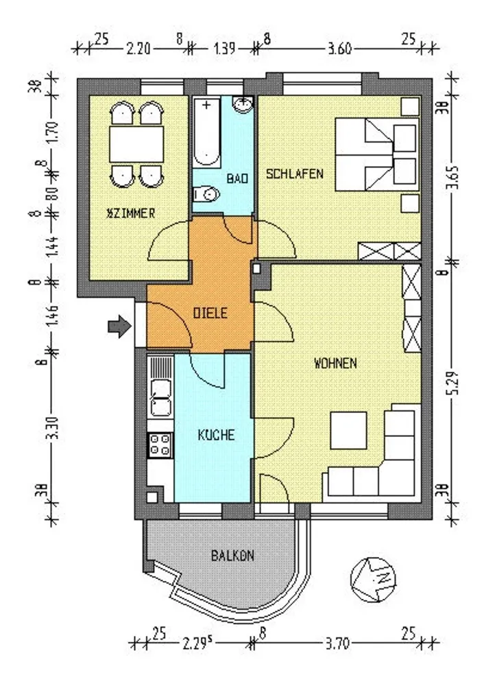 3 room apartment with 58 m² in Berlin – Photo 2