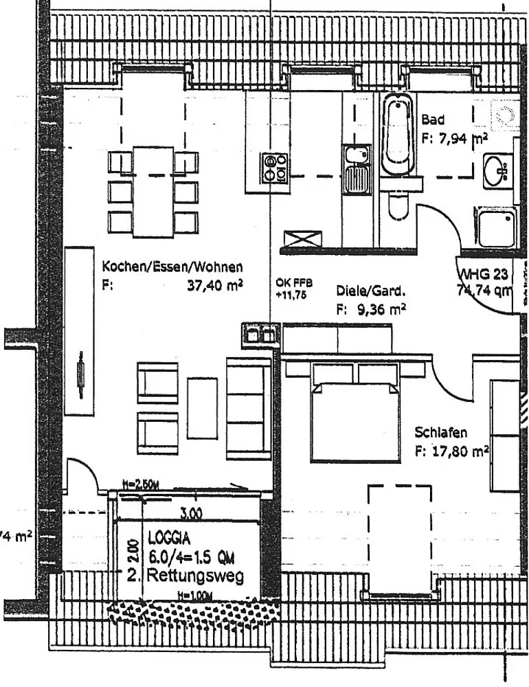 2 Zimmer Wohnung mit 75 m² in Augsburg – Bild 2