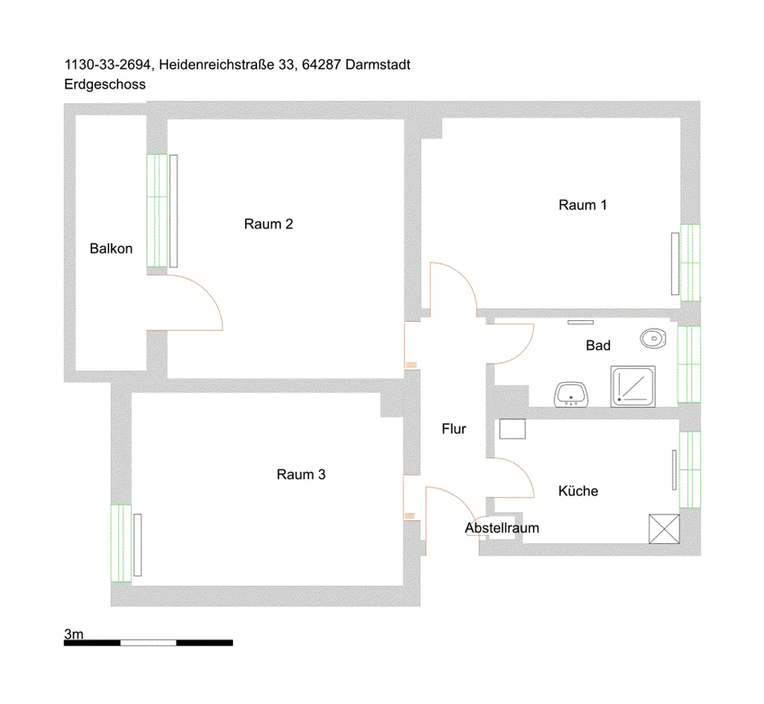3 Zimmer Wohnung mit 70 m² in Darmstadt – Bild 3