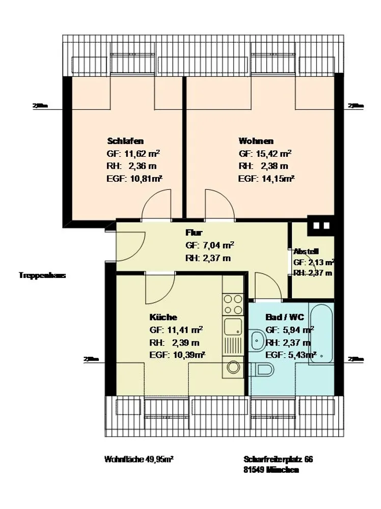 2 Zimmer Wohnung mit 50 m² in München – Bild 9