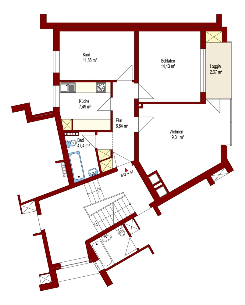 3 Zimmer Wohnung mit 66 m² in Oldenburg – Bild 2