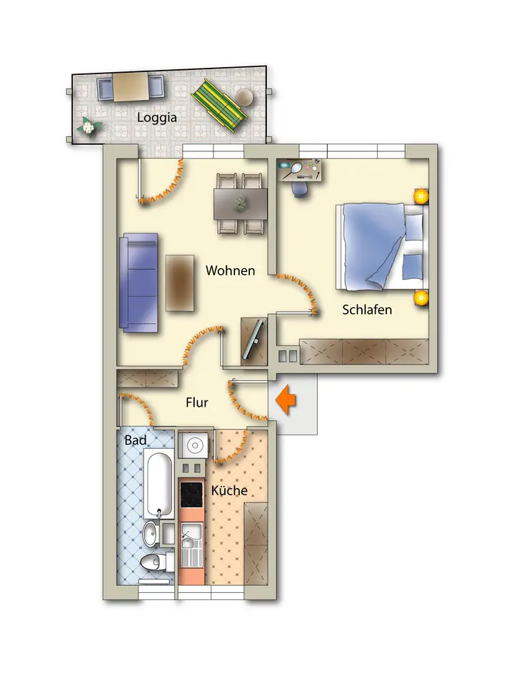 2 Zimmer Wohnung mit 51 m² in Freiberg – Bild 4