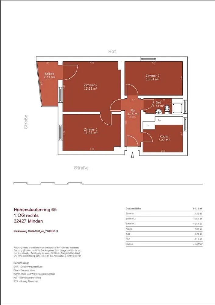 3 Zimmer Wohnung mit 52 m² in Minden – Bild 2