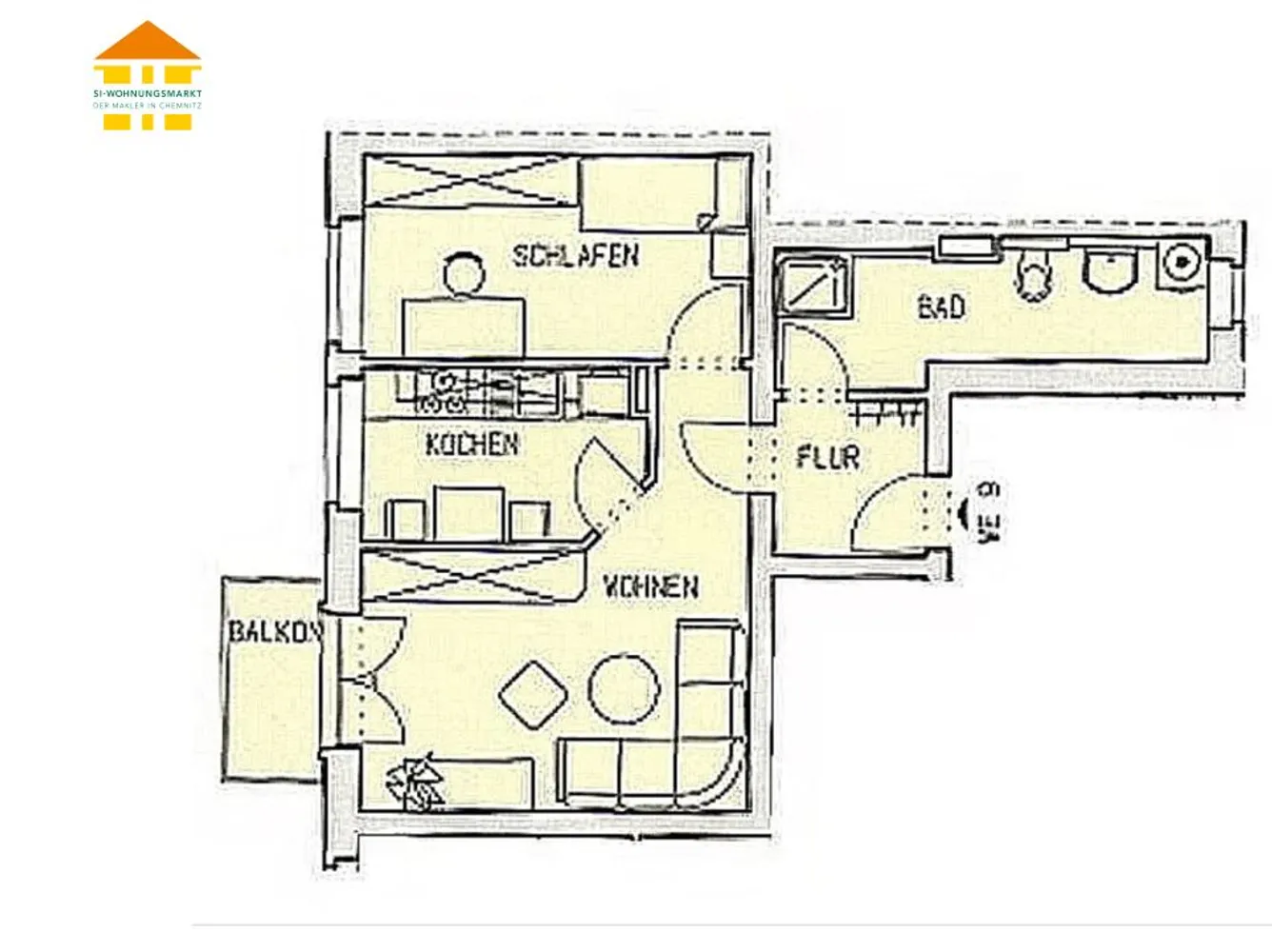 2 Zimmer Wohnung mit 46 m² in Chemnitz – Bild 5