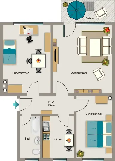 4 Zimmer Wohnung mit 66 m² in Essen – Bild 5