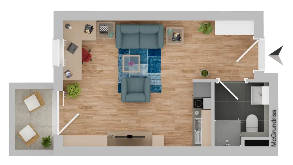 Studio with 30 m² in Amberg – Photo 5
