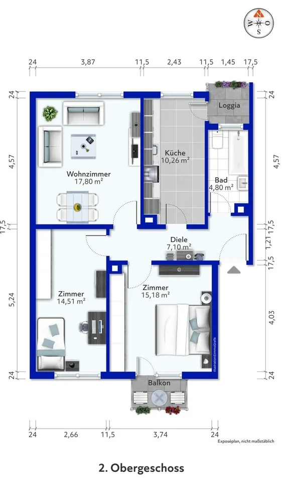 3 Zimmer Wohnung mit 70 m² in Mannheim – Bild 12