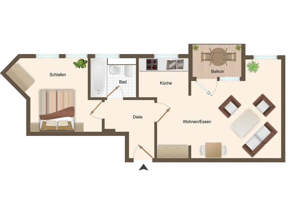 2 Zimmer Wohnung mit 48 m² in Coswig – Bild 6