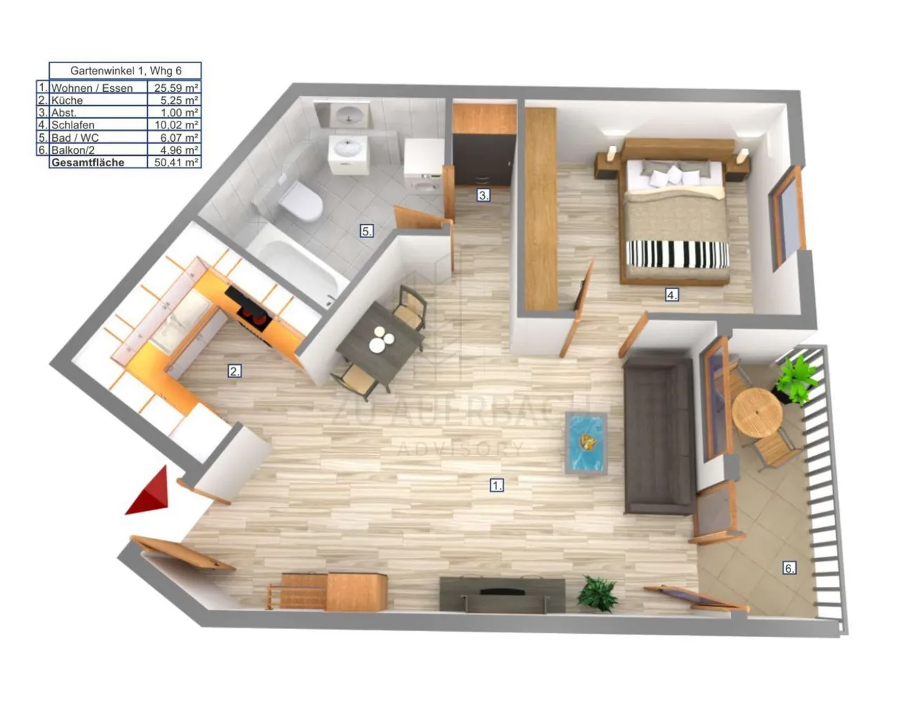 2 Zimmer Wohnung mit 50 m² in Leipzig – Bild 12