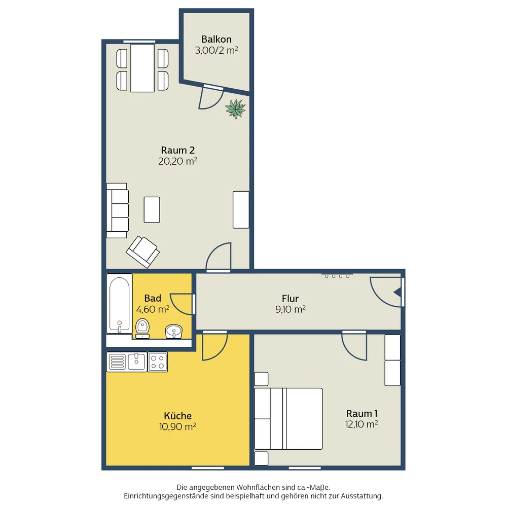2 Zimmer Wohnung mit 65 m² in Leipzig – Bild 2