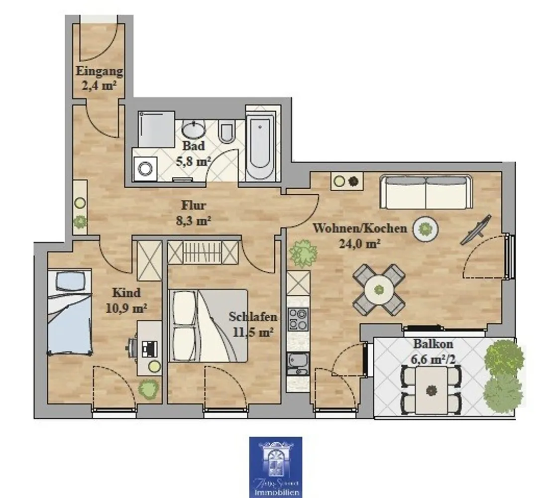 3 room apartment with 66 m² in Dresden – Photo 2