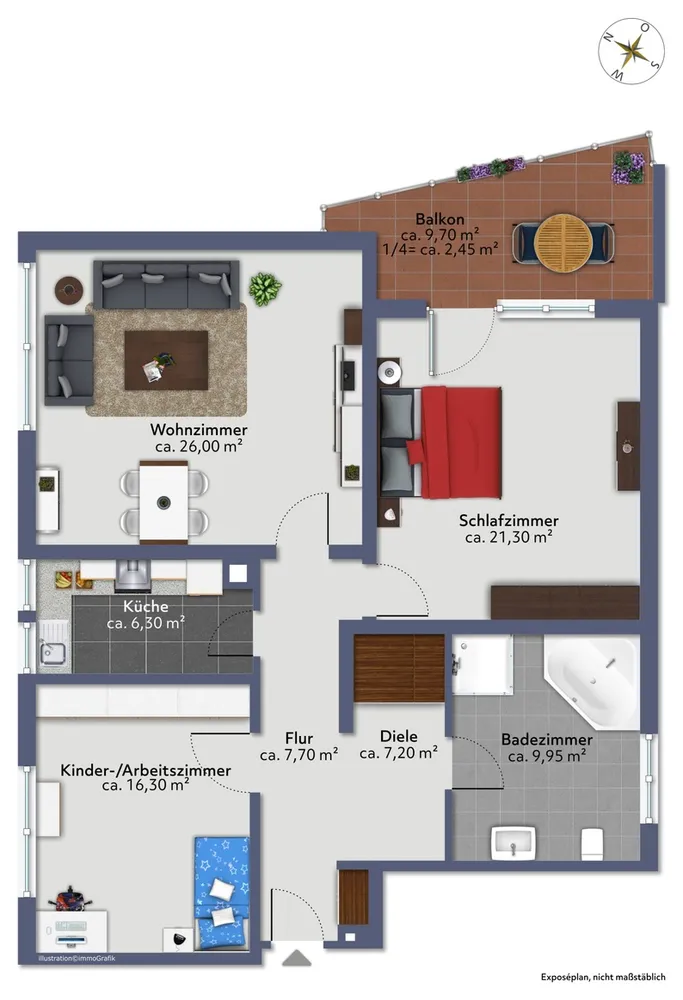 3 Zimmer Wohnung mit 97 m² in Heidelberg – Bild 3