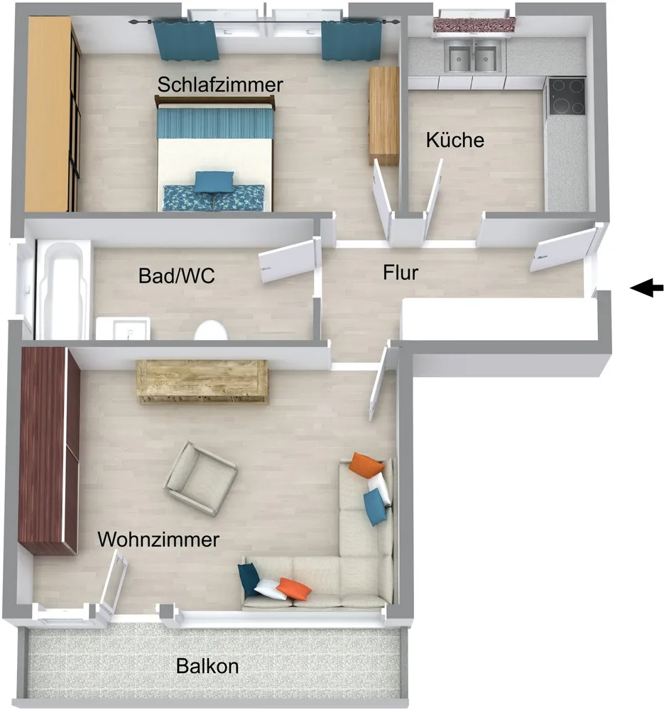 2 Zimmer Wohnung mit 58 m² in Nürnberg – Bild 5