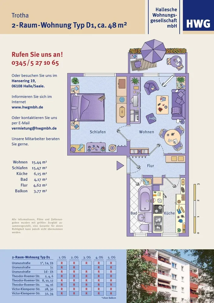 2 Zimmer Wohnung mit 48 m² in Halle (Saale) – Bild 5