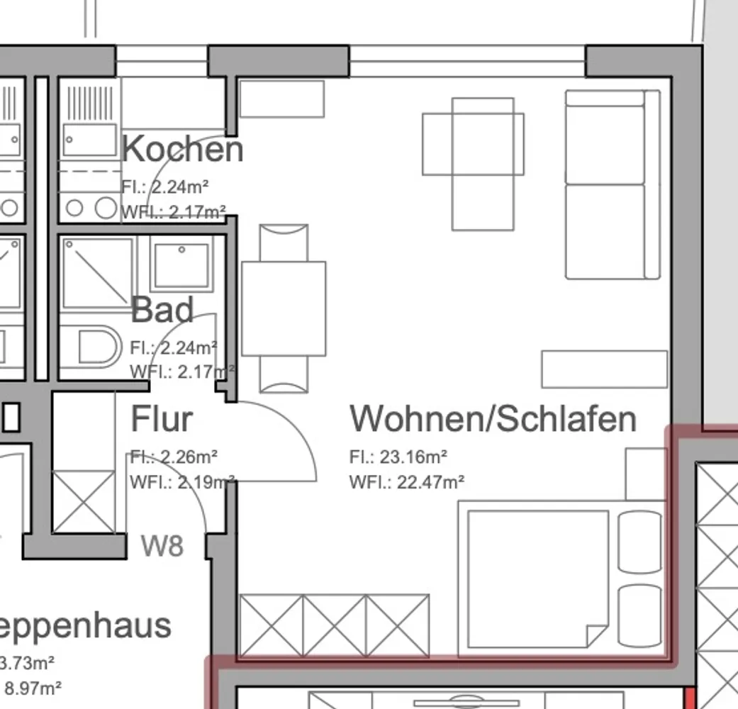 1 room apartment with 30 m² in Frankfurt am Main – Photo 5