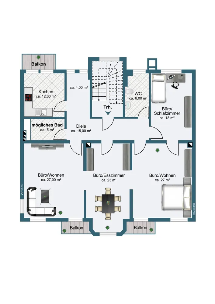 4 Zimmer Wohnung mit 135 m² in Schweinfurt – Bild 2