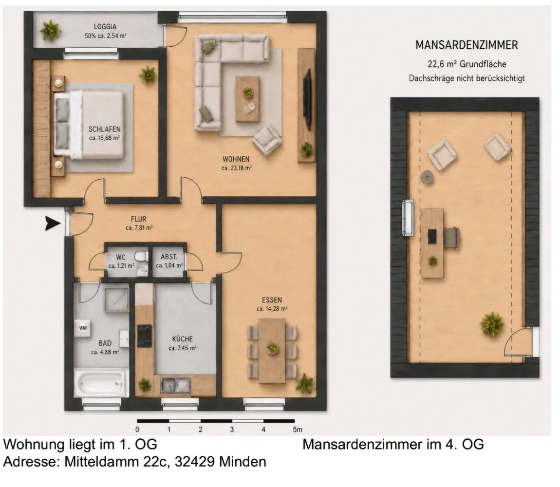 4 room apartment with 98 m² in Minden – Photo 8