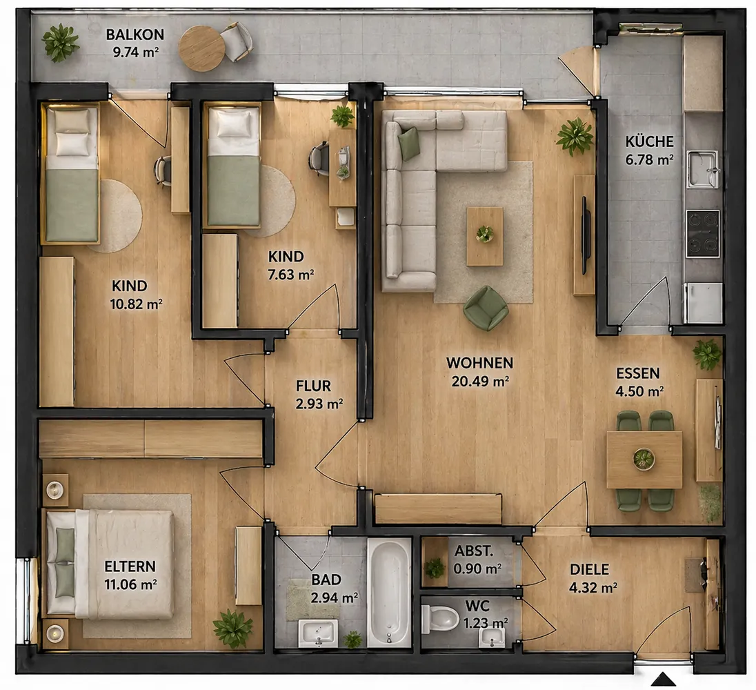 4 Zimmer Wohnung mit 78 m² in Stuttgart – Bild 4