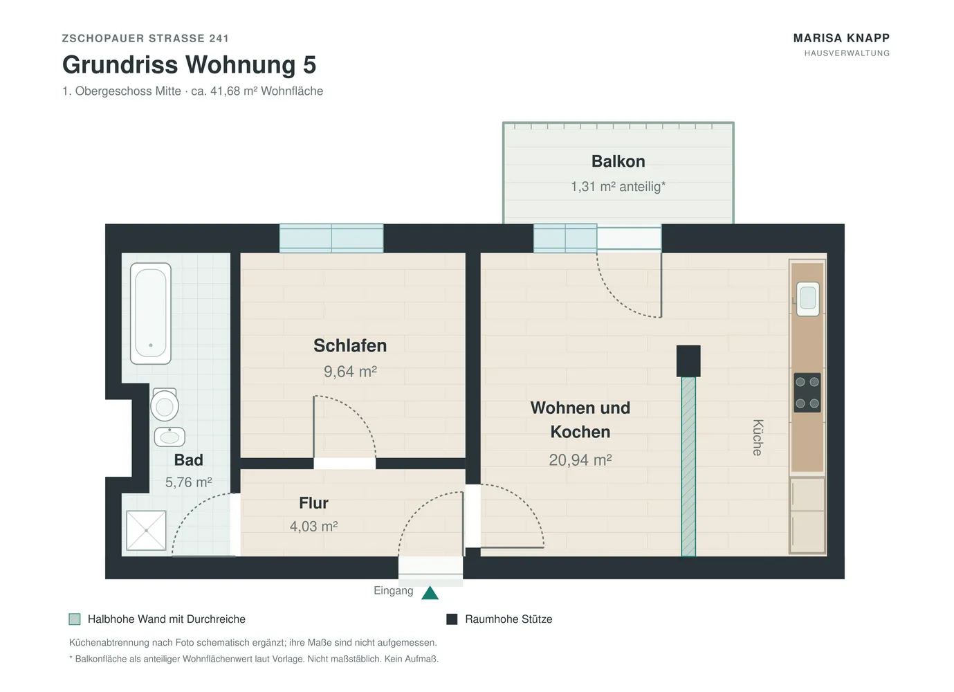2 Zimmer Wohnung mit 42 m² in Chemnitz – Bild 2