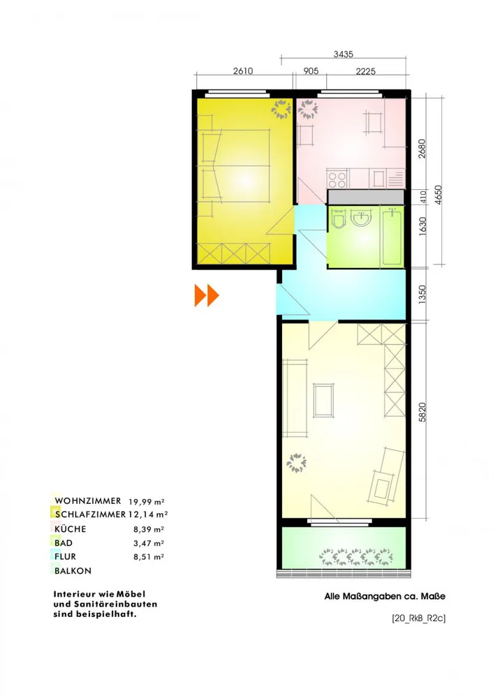 2 Zimmer Wohnung mit 53 m² in Leipzig – Bild 2