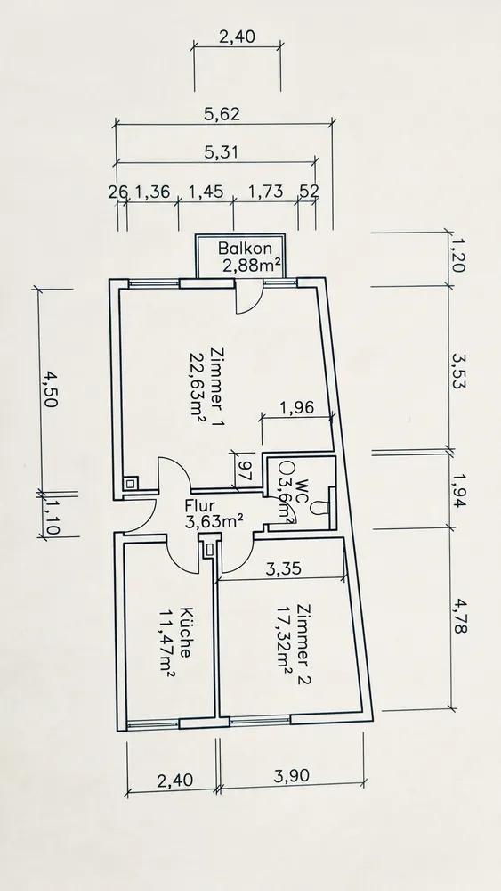 2 Zimmer Wohnung mit 60 m² in Mainz – Bild 2