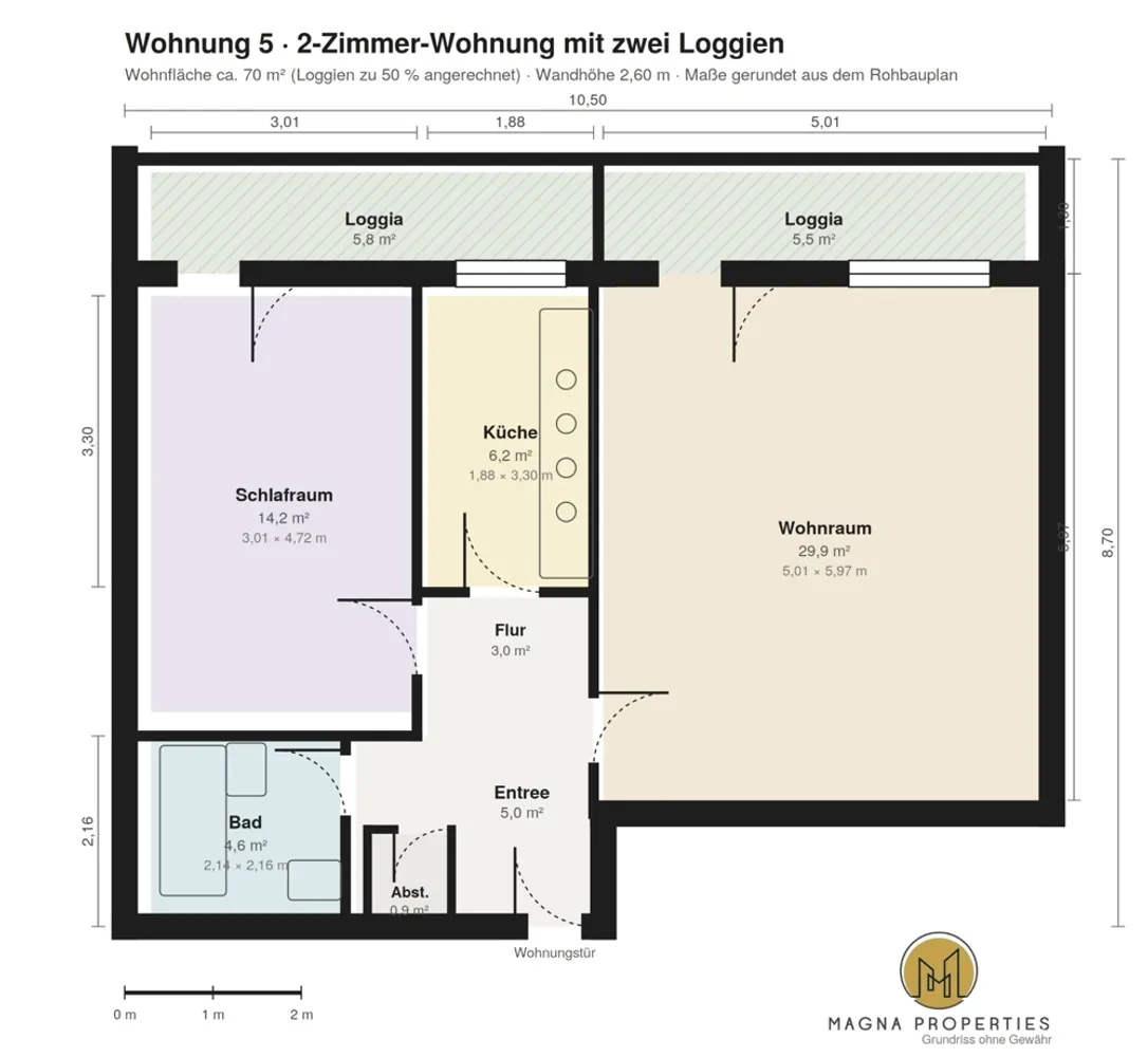 2 room apartment with 70 m² in Cologne – Photo 4